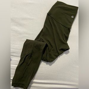 Lululemon dark olive align pants size 6 25” / 7/8 length